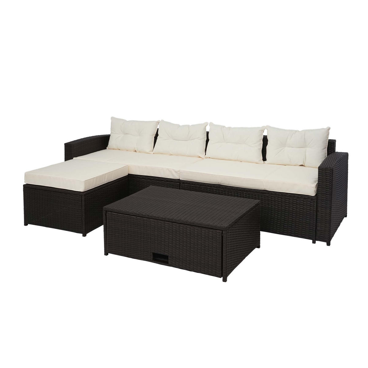 POLY-RATTAN GARNITUR Braun, Beige - Beige/Braun, Kunststoff - MCW
