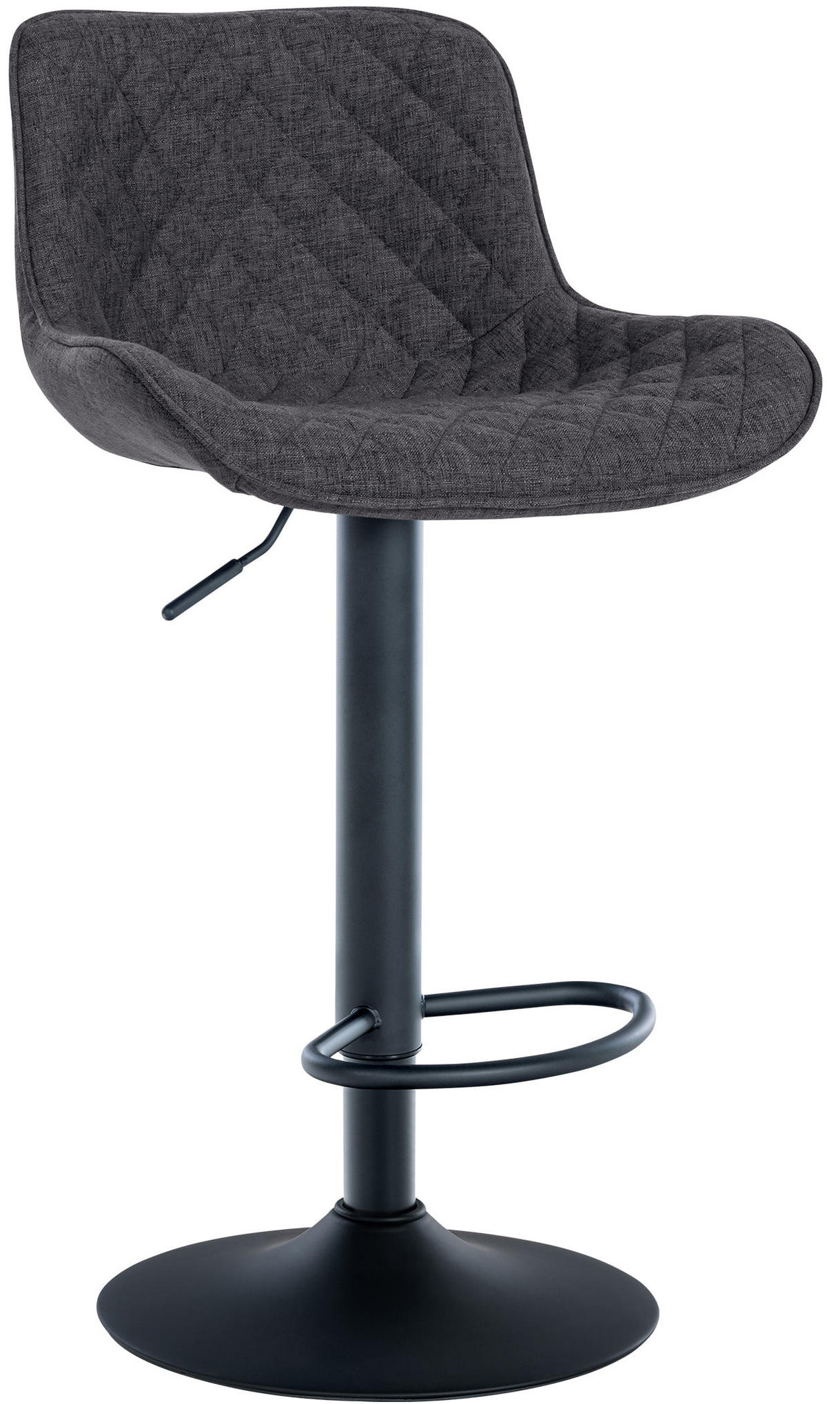 BARHOCKER Stoff schwarz - Schwarz, Textil/Metall (48/81/54cm) - CLP