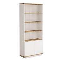 BÜCHERREGAL mit 2 Türen und 4 Ablagen in Atlantik-Kiefer und Weiß 75/26/168 cm - Weiß, Holzwerkstoff (26.8/168.3/75cm) - Calicosy
