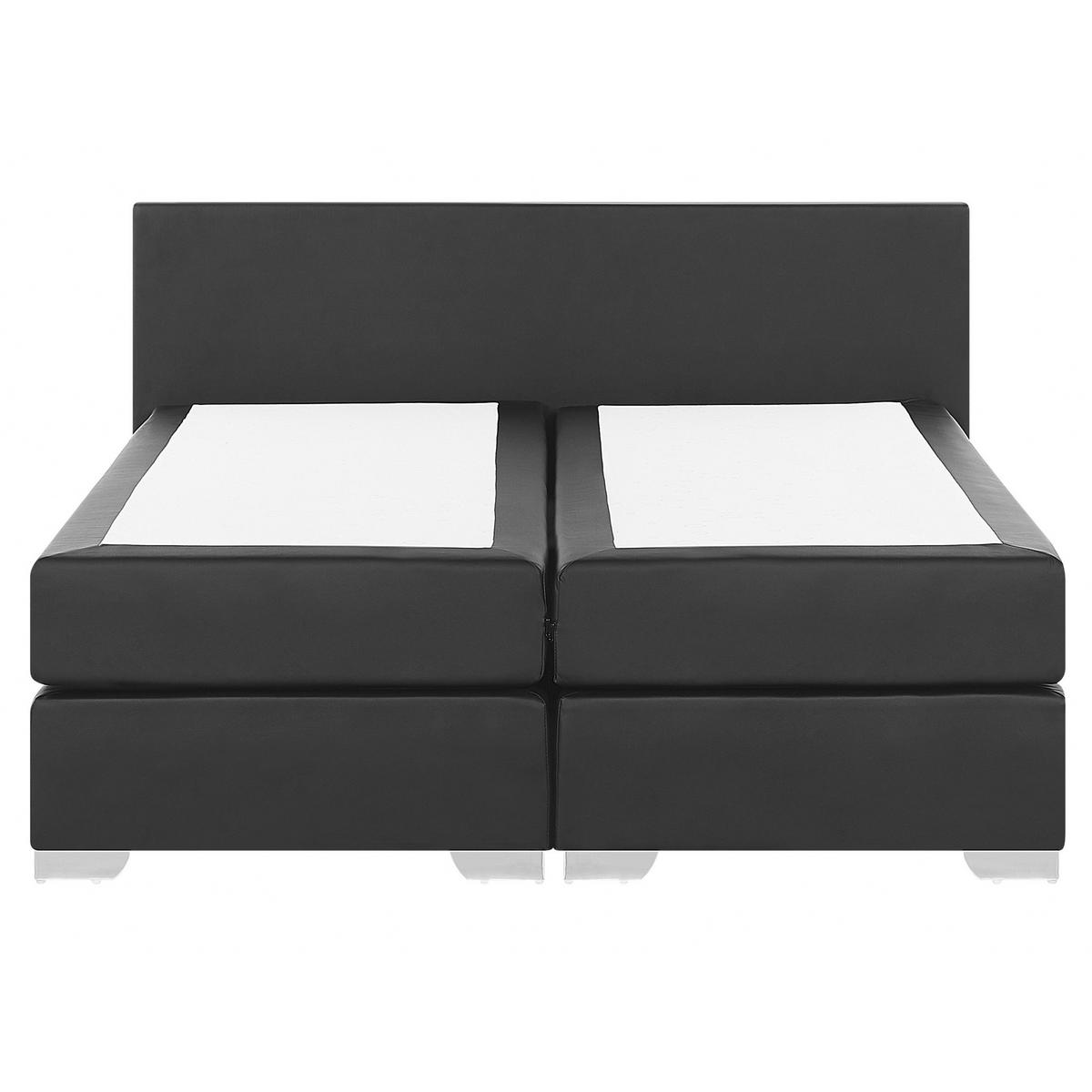 BOXBETT 160/200 cm Schwarz President - Schwarz, Kunststoff/Textil (160/200cm) - Beliani