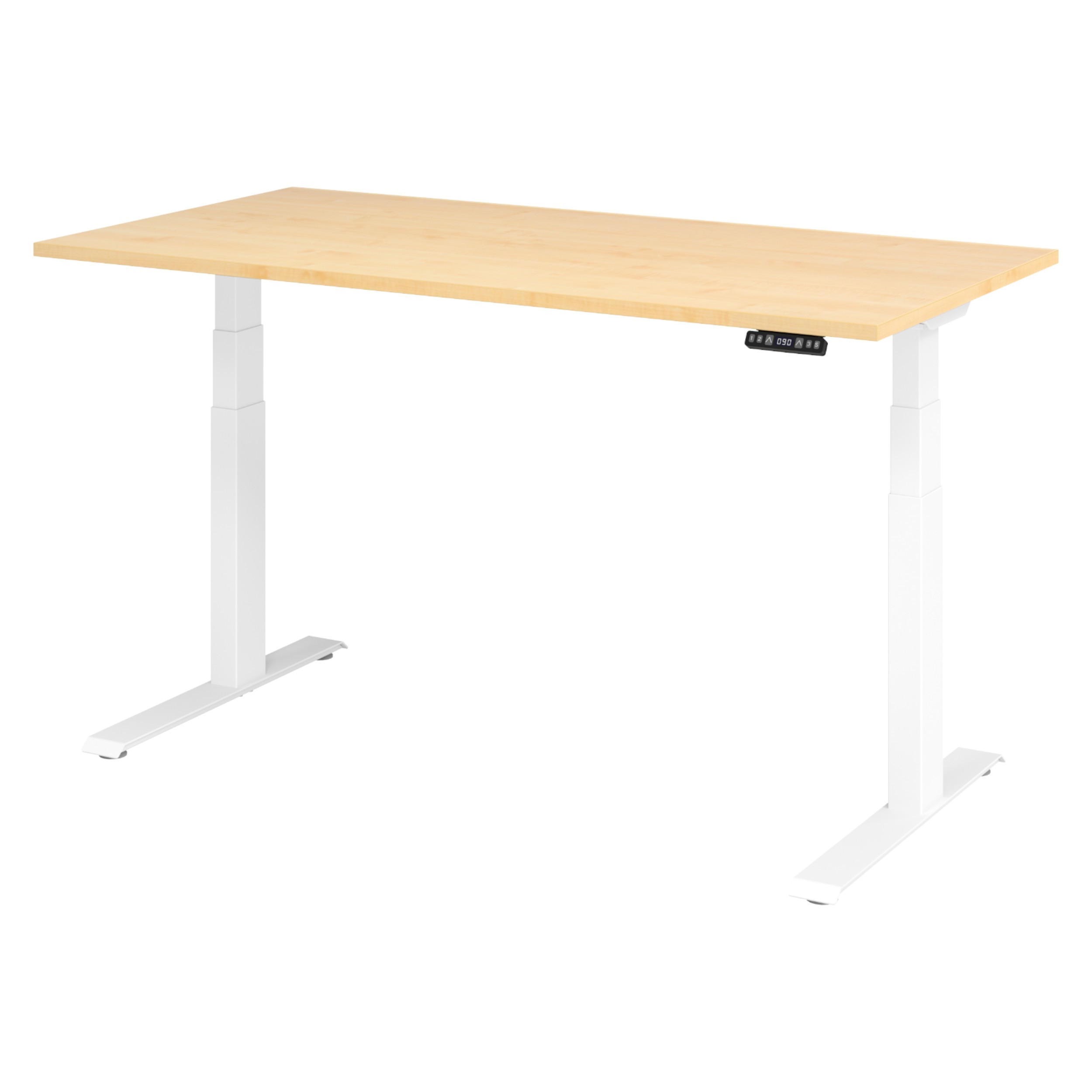 SCHREIBTISCH elektrisch XDKB 80/160/74 cm in Ahornfarben/Weiß - Ahornfarben/Weiß, Holzwerkstoff (80/160/74cm) - bümö