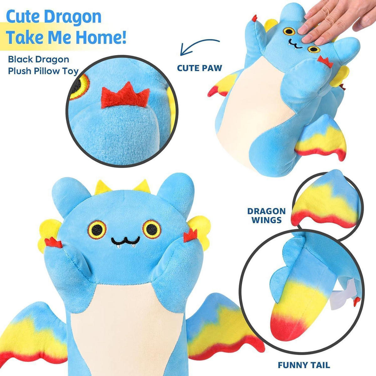 PLÜSCHKISSEN Drachen Katze 50 cm - Multicolor, Textil (15/50cm)