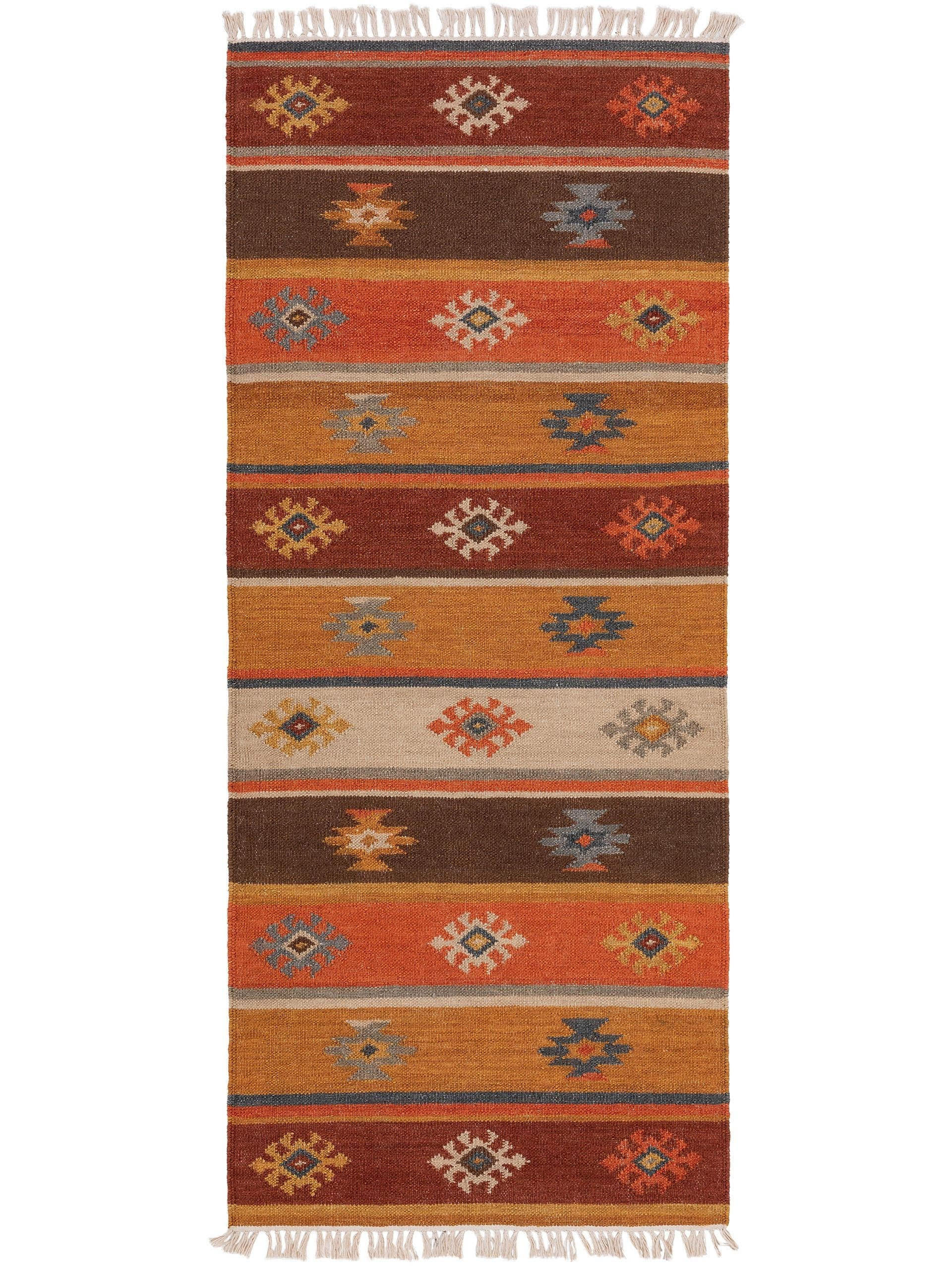 KELIM handgewebt Zohra Multicolor 80x200 cm - Multicolor, Textil (80/200cm) - benuta Pure