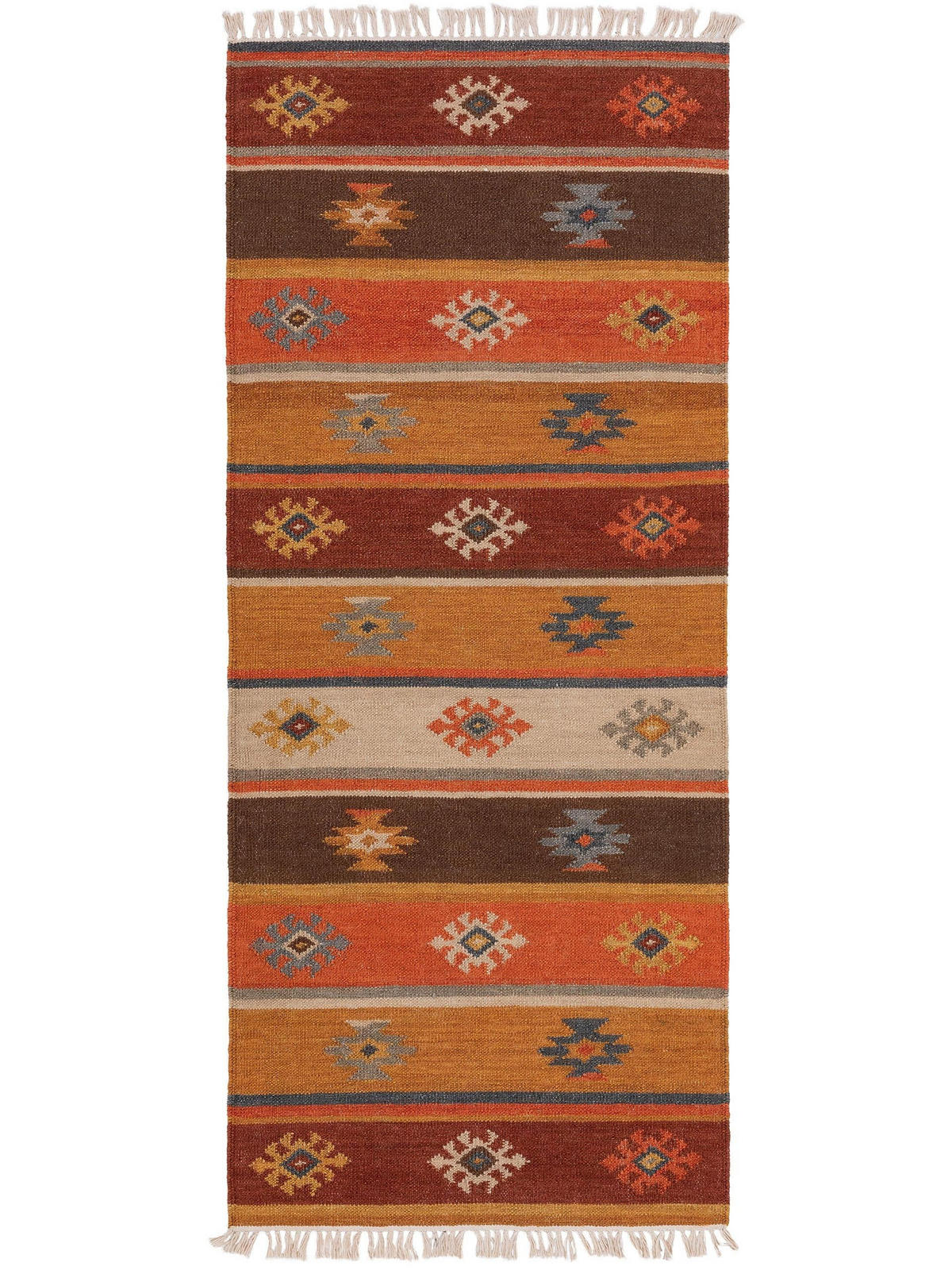 KELIM handgewebt Zohra Multicolor 80x200 cm - Multicolor, Textil (80/200cm) - benuta Pure