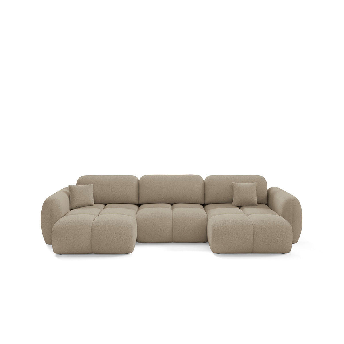 PANORAMASOFA Livio 4 Sitzplätze Beige - Beige, Holz (370/95/165cm) - Petits-meubles