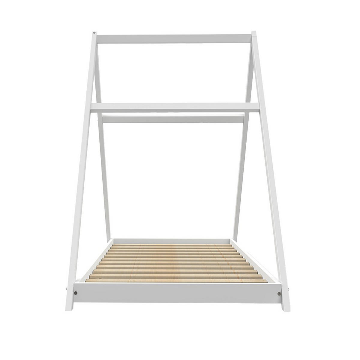 HAUSBETT APACHE mit Lattenrost/ Kinderbett 90x190 - Weiß - Weiß, Holz (90/190cm) - Weber Industries