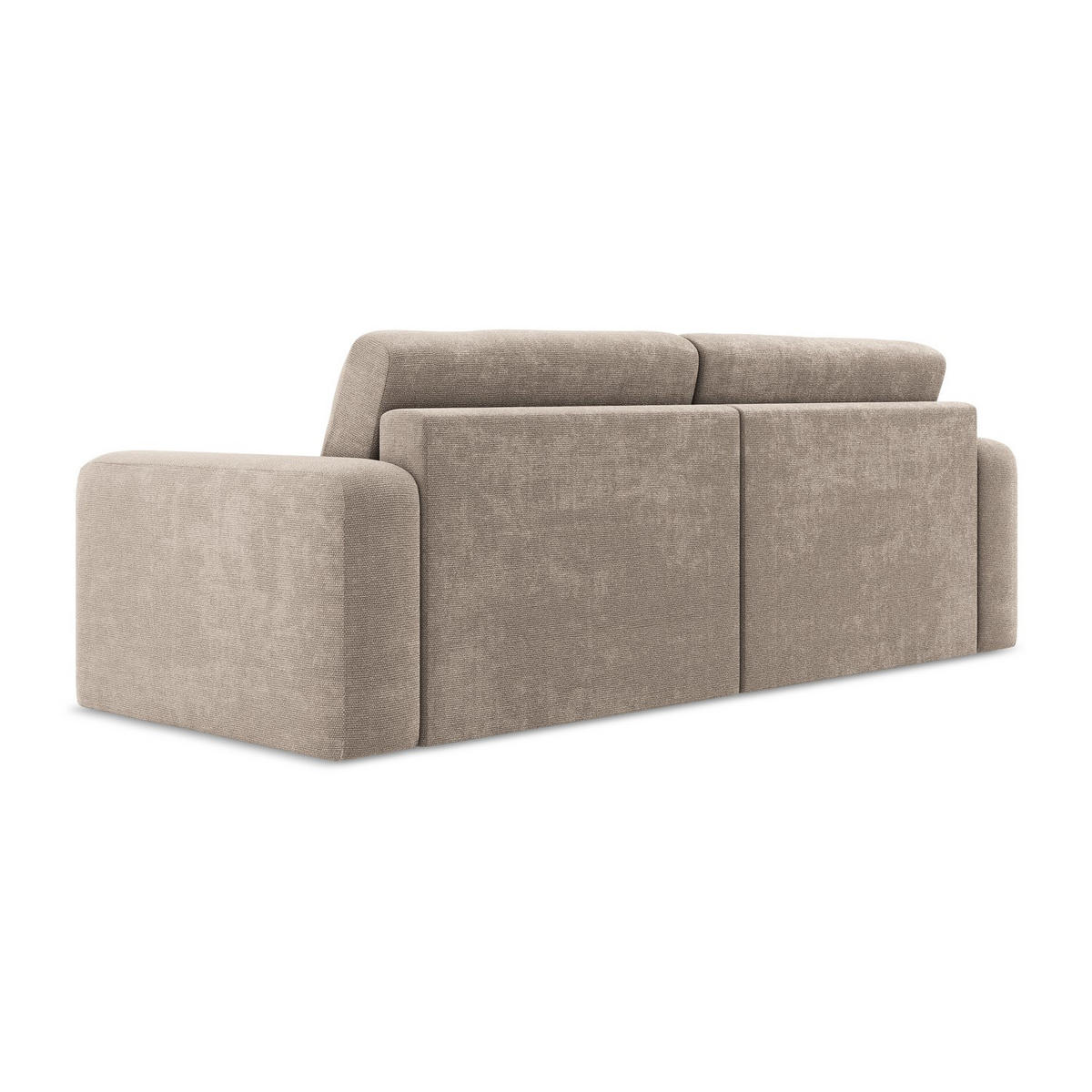 3-SITZER SOFA mit Schlaffunktion Chenille Stoff Beige - Beige/Schwarz, Kunststoff/Textil (244/79/102cm) - LaMiaSofa