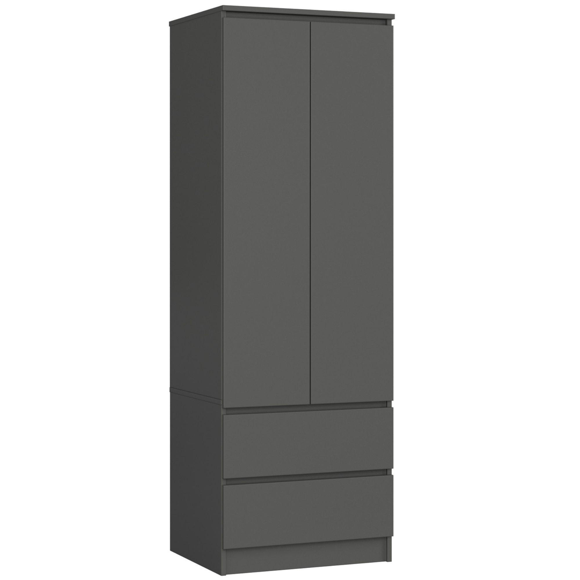 KLEIDERSCHRANK Graphitgrau 180x60x51 cm - Graphitfarben, Holzwerkstoff (60/180/51cm) - Akord