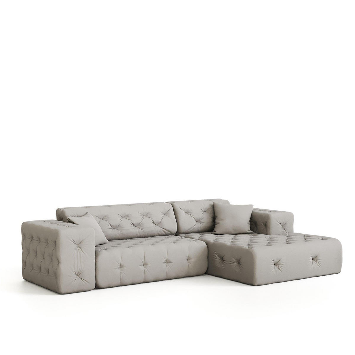 ECKSOFA Chantal - Creme, Holzwerkstoff/Textil (266/171cm) - Fun Möbel