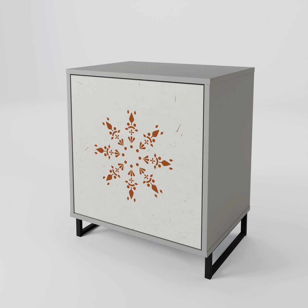 SIDEBOARD DAILY HARMONY, Grau, 57,5x42x77,5 cm, Schräge Buchenholzfüße - Buchefarben/Multicolor, Holzwerkstoff/Buchenholz (57.5/77.5/42cm) - SpaceRebels