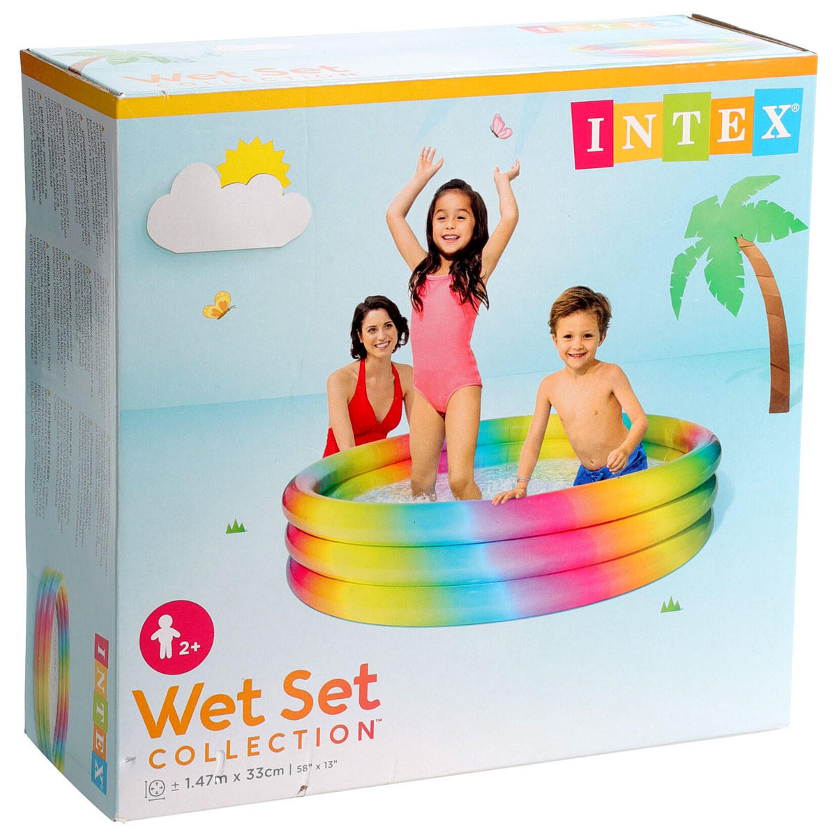 KINDERPOOL aufblasbar Rainbow Ø 147/33 cm - Multicolor, Kunststoff (147/147/33cm)