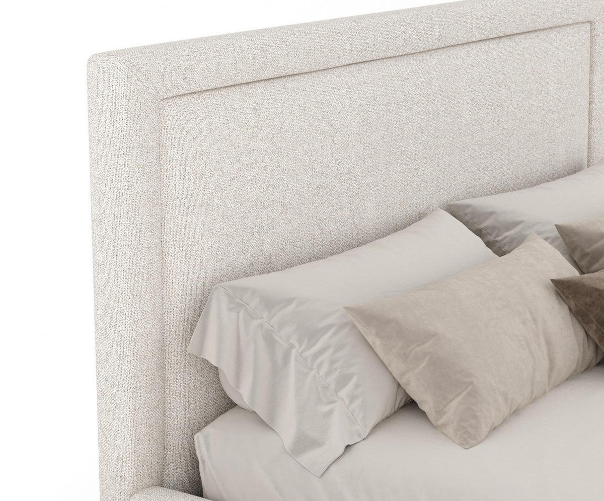 POLSTERBETT Ordina Creme 180/200 cm im Webstoff - Creme/Naturfarben, Holz/Holzwerkstoff (180/200cm) - Maison de Reve