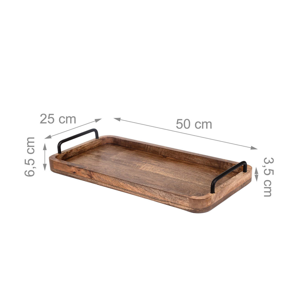 TABLETT - Braun, Holz/Metall (50/6.5/25cm) - Relaxdays