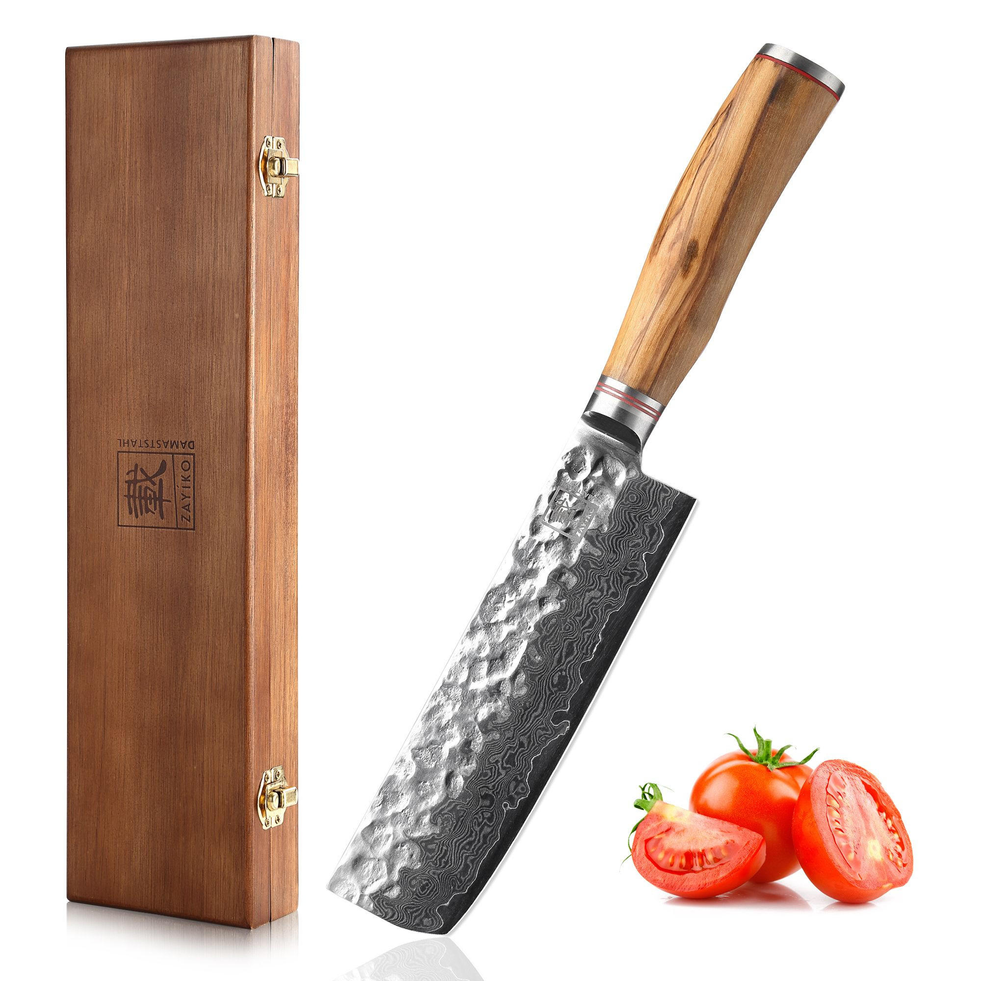 NAKIRIMESSER 17 cm - Braun, Holz/Metall (30cm) - Zayiko