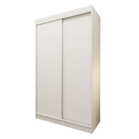 KLEIDERSCHRANK Steria 120 cm Weiß Griffe silber - Weiß, Holzwerkstoff (120/216/61cm) - KS Home Concept