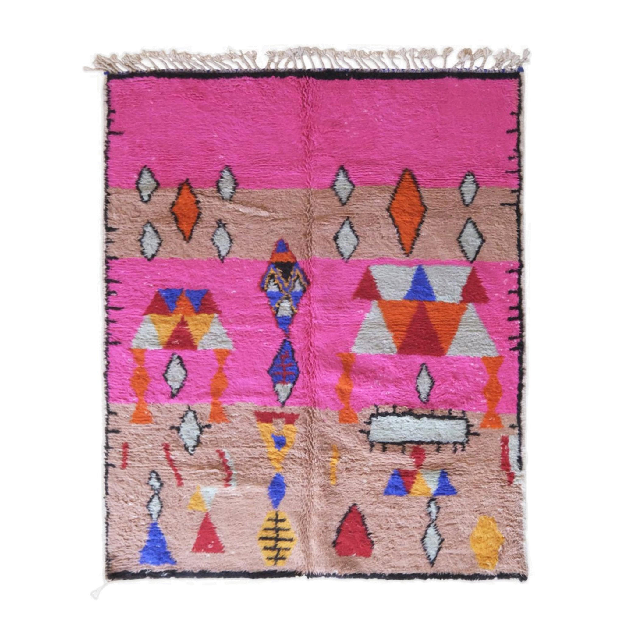 BERBERTEPPICH aus reiner Wolle 191x 235 cm - Pink, Naturmaterialien (191/235cm) - AFK Living