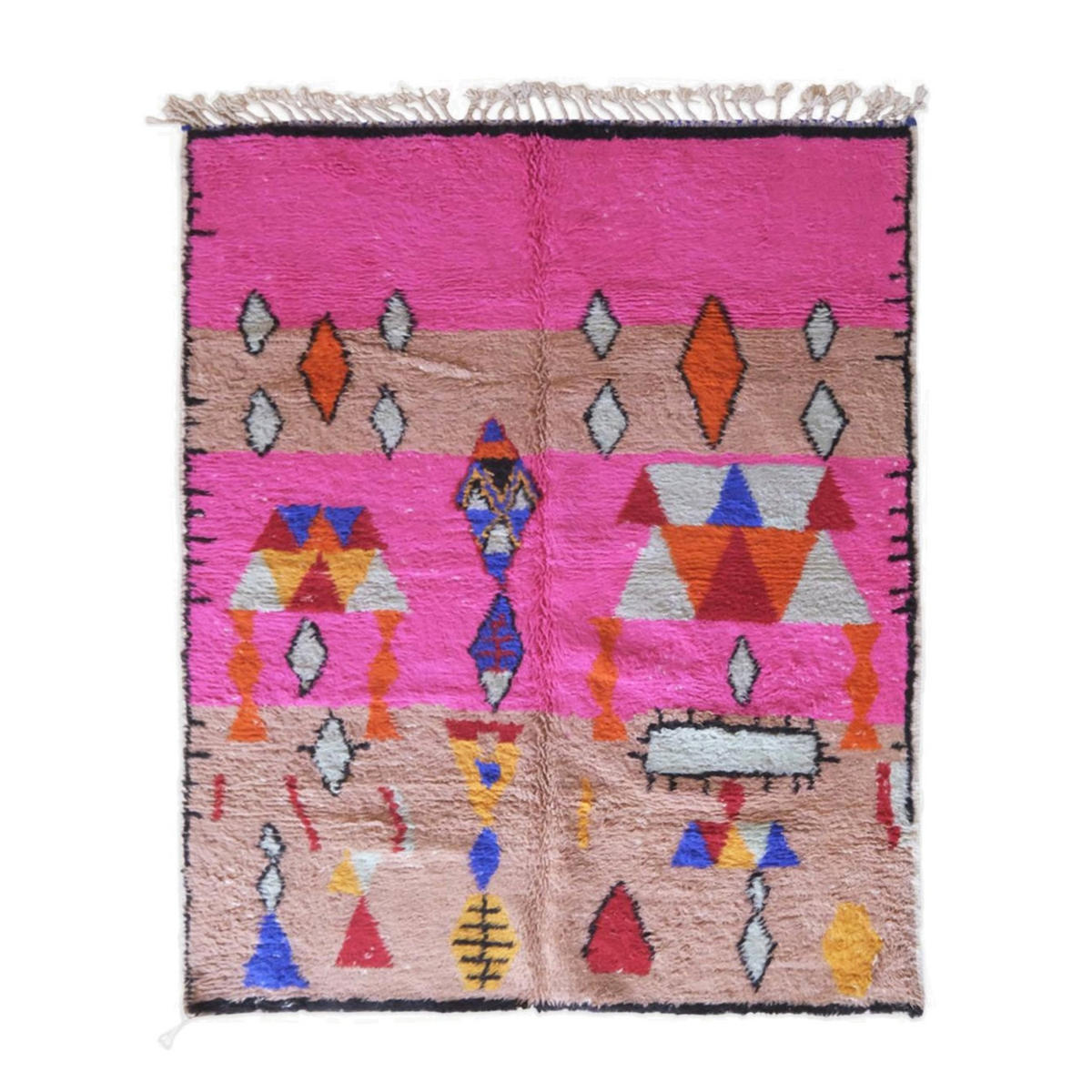 BERBERTEPPICH aus reiner Wolle 191x 235 cm - Pink, Naturmaterialien (191/235cm) - AFK Living