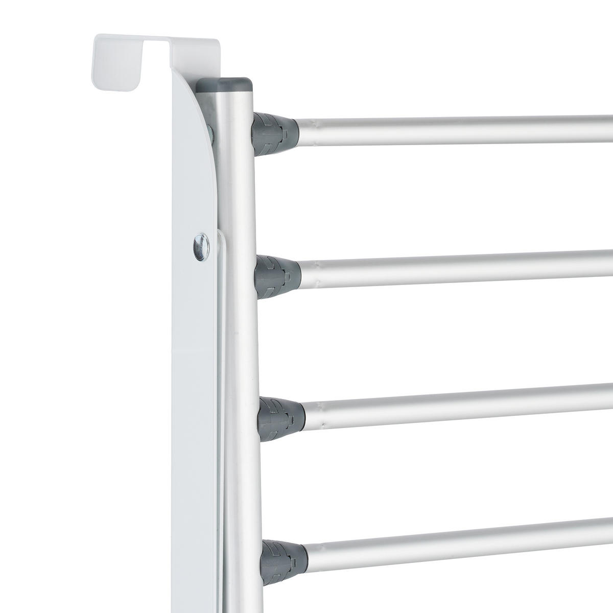 STOJAN na prádlo - strieborná, kov/textil (47/125/36cm) - Relaxdays