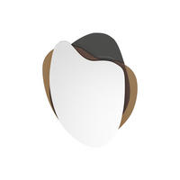WANDSPIEGEL - 55 cm x 3 cm - Glas - Grau, Braun LISHIA - Grau, Glas (55/71/3cm) - Vente-Unique