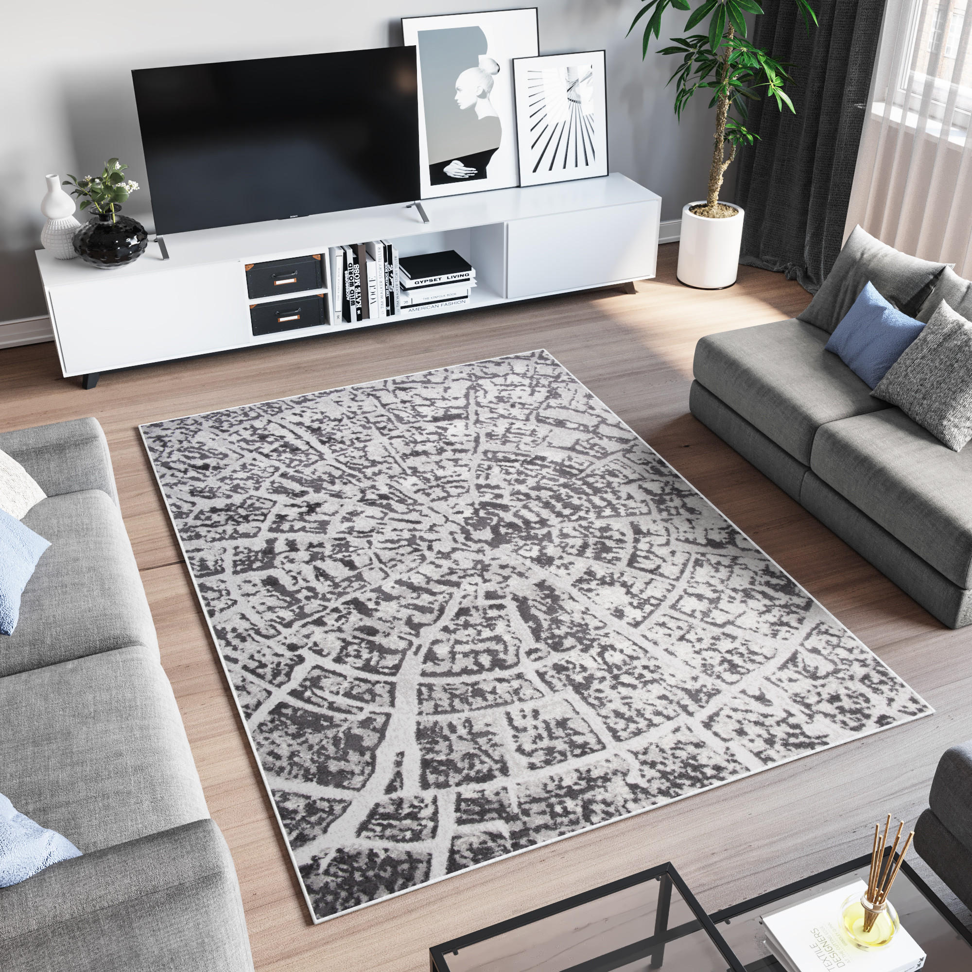 TEPPICH SKY Dunkelgrau 250/350 cm - Dunkelgrau, Textil (250/350cm) - Tapiso