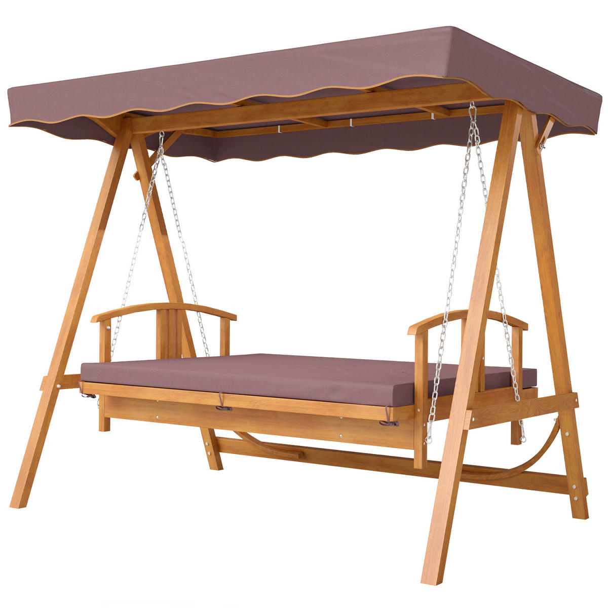 HOLLYWOODSCHAUKEL Braun 236.0/130.0/181.0cm - Braun, Holz (130/181/236cm)