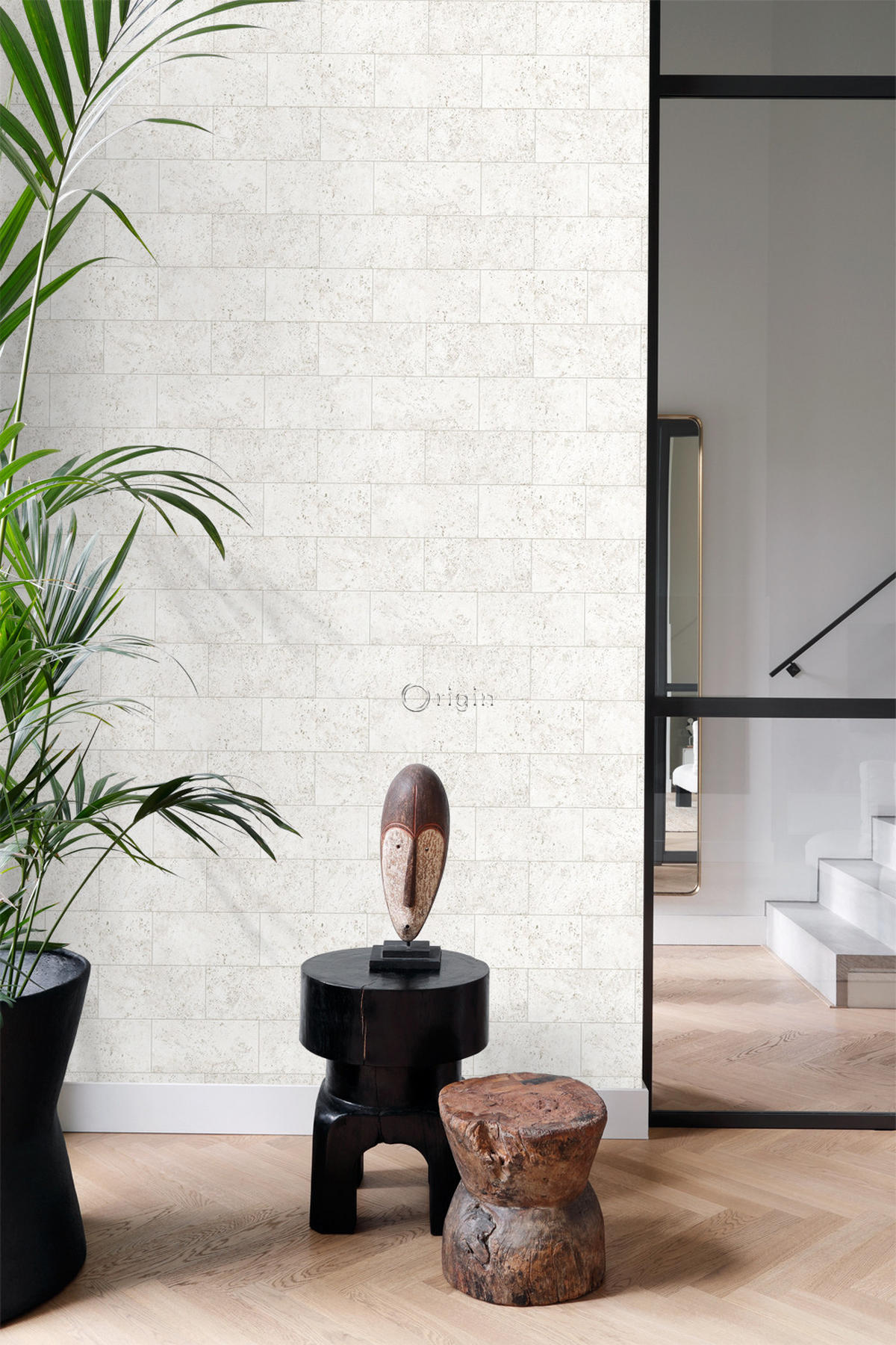 TAPETE Stein-Optik 53 cm x 10.05 m - Weiß, Papier (53/1000cm) - Origin Wallcoverings