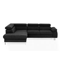 ECKSOFA mit Schlaffunktion und Bettkasten - Chromfarben/Schwarz, Holz/Textil (249/207cm) - Cotta
