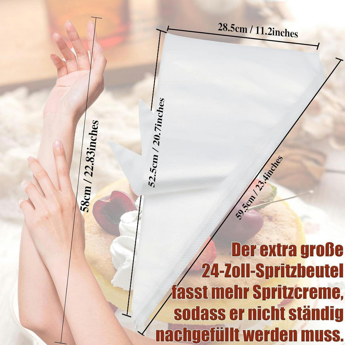 SPRITZBEUTEL 24 Zoll 100 Stück Set - Multicolor, Kunststoff (28.5/1/59.5cm)