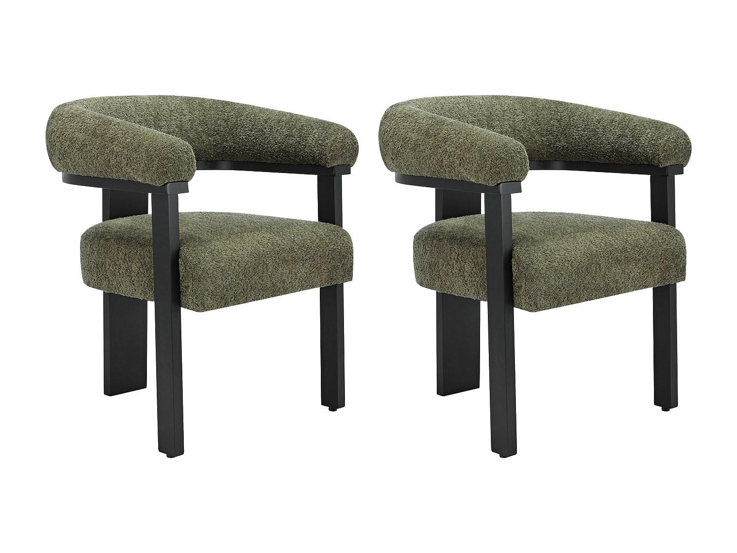 STUHL - 64cm x 60cm - Hevea - schwarz, khaki - LIVELIA - Waldgrün, Textil (64/78/60cm) - Vente-Unique