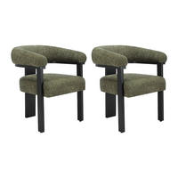 STUHL - 64cm x 60cm - Hevea - schwarz, khaki - LIVELIA - Waldgrün, Textil (64/78/60cm) - Vente-Unique