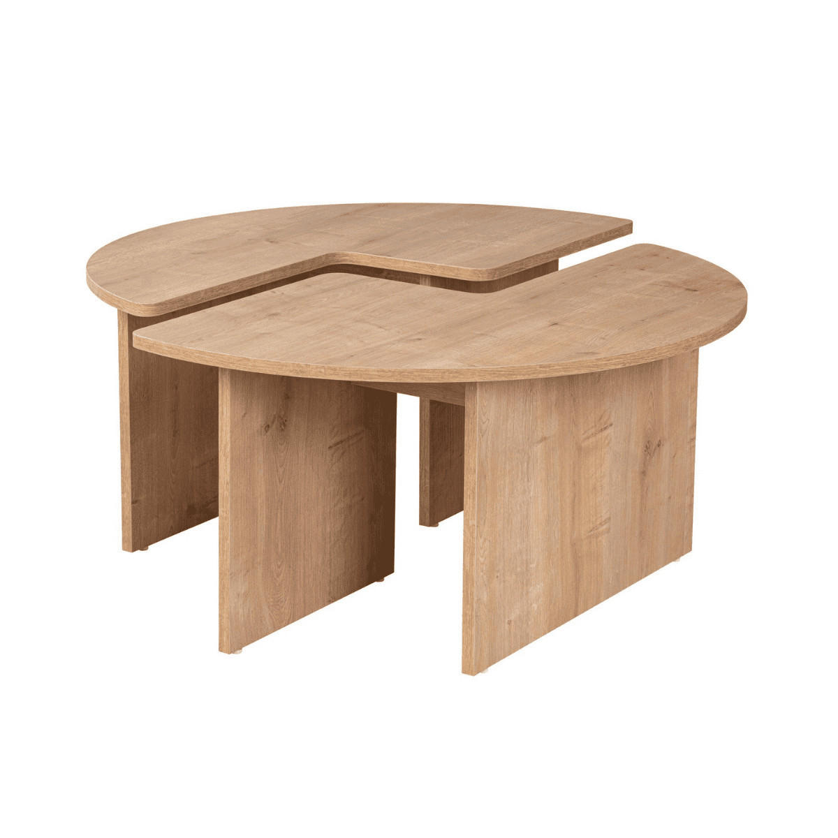 COUCHTISCH (2er-Set) moira 90/90/41 cm - Eichefarben, Holzwerkstoff (65/90/41cm) - Calicosy