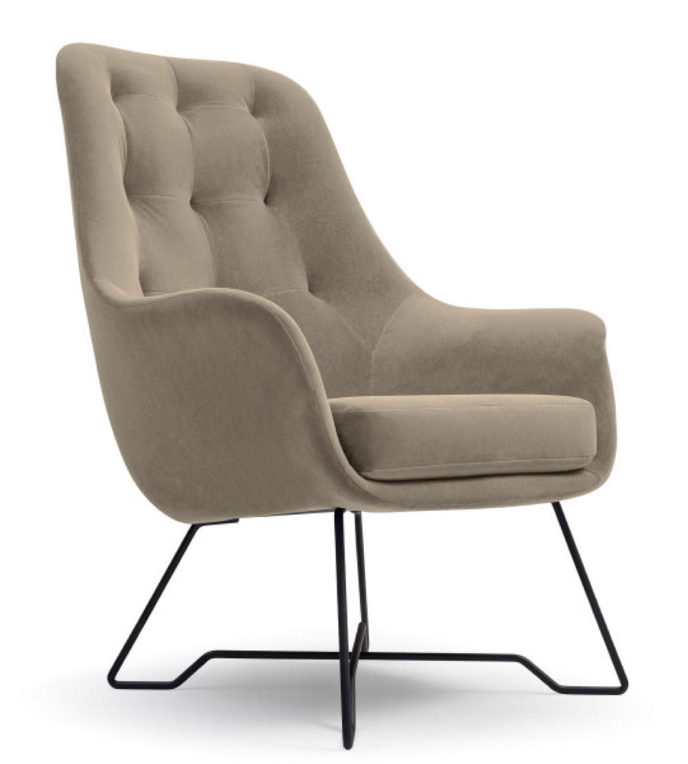 SESSEL Dunkelbeige ENZO Gepolstert Mit Gestepptem Rückenlehne - Beige, Textil (72.5/101.5/83cm) - Sepro Meble