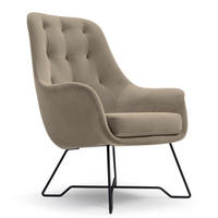 SESSEL Dunkelbeige ENZO Gepolstert Mit Gestepptem Rückenlehne - Beige, Textil (72.5/101.5/83cm) - Sepro Meble