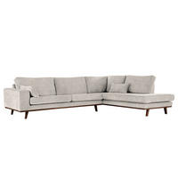 ECKSOFA mit Ottomane - Buchefarben/Grau, Textil (287/219cm) - home24