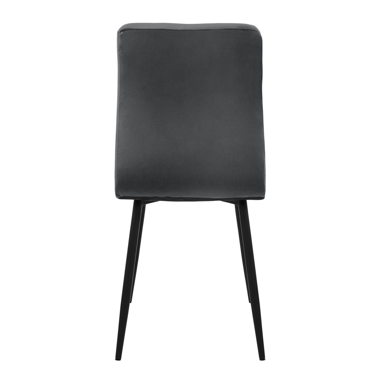 ESSZIMMERSTUHL Samt Anthrazit 4er Set - Anthrazit, Metall (41/89/49cm) - ML-DESIGN