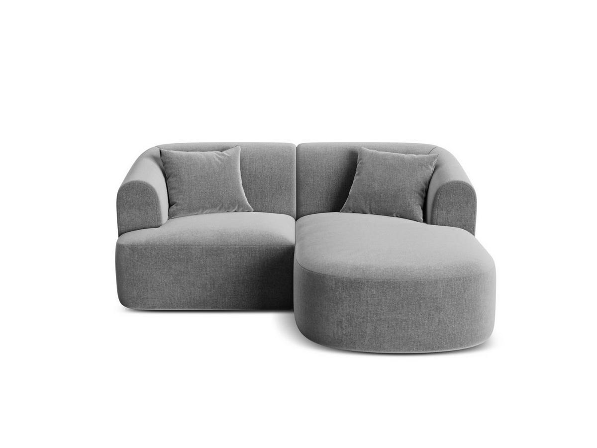 MODULARES-ECKSOFA rechts Campi aus Samt grau 3 Sitzplätze - Grau, Textil (156/180cm) - Cosmopolitan Design