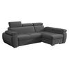 ECKSOFA Boston Mini, Seite: Rechts - 2R+LC - Chromfarben/Grau, Holz/Textil (255/170cm) - MIRJAN24