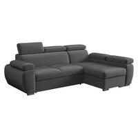 ECKSOFA Boston Mini, Seite: Rechts - 2R+LC - Chromfarben/Grau, Holz/Textil (255/170cm) - MIRJAN24