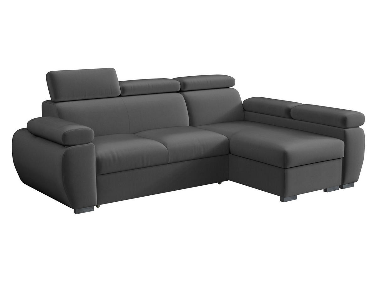 ECKSOFA Boston Mini, Seite: Rechts - 2R+LC - Chromfarben/Grau, Holz/Textil (255/170cm) - MIRJAN24