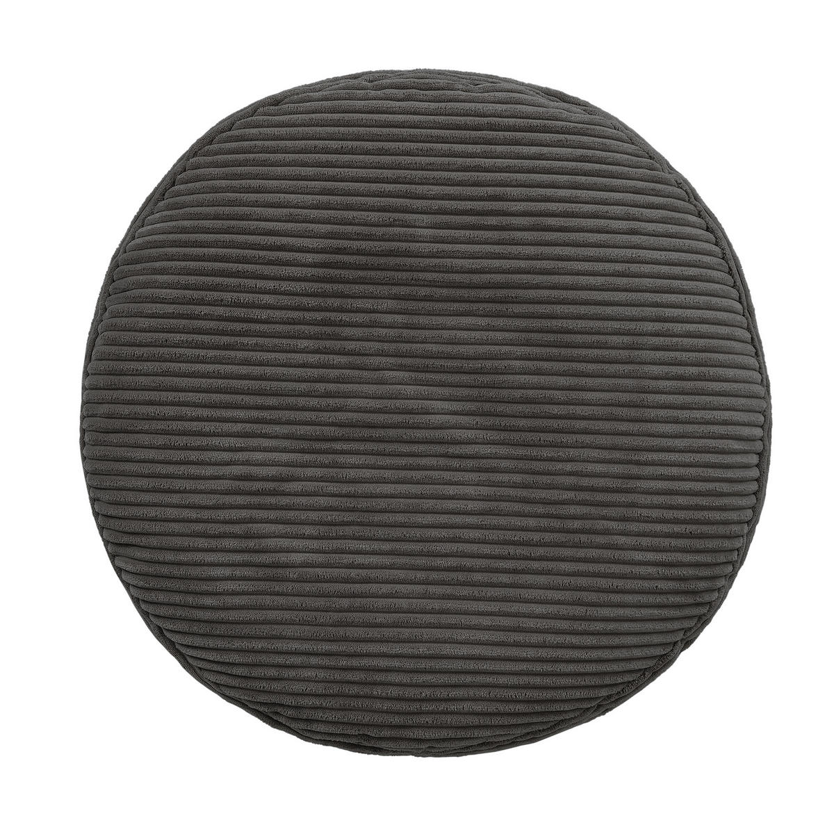 SITZPOUF Rund Milano - Schieferfarben/Anthrazit, Textil (55/35/55cm) - icon