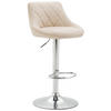 BARHOCKER Lederlook creme - Chromfarben/Creme, Textil/Metall (46/83/49cm) - CLP