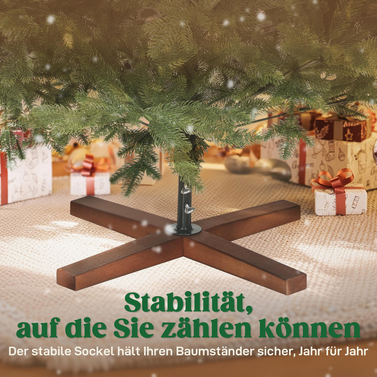 WEIHNACHTSBAUM künstlich 210 cm Christbaum mit 1105 Zweigen, Kiefernholzsockel - Grün, Kunststoff (210cm) - HOMCOM