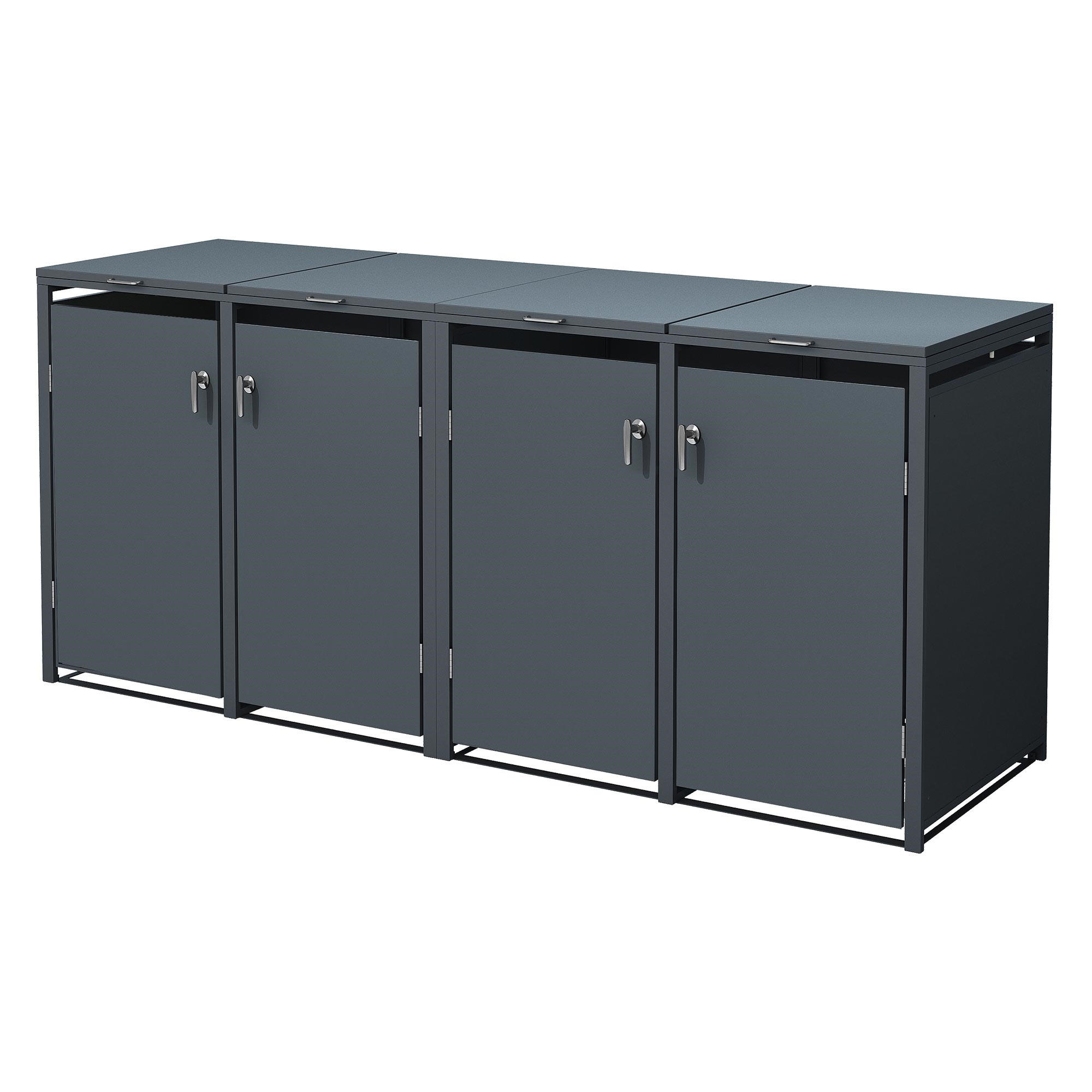MÜLLTONNENBOX 4er Anthrazit - Anthrazit, Metall (80/116.3/264cm) - ML-DESIGN
