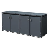 MÜLLTONNENBOX 4er Anthrazit - Anthrazit, Metall (80/116.3/264cm) - ML-DESIGN