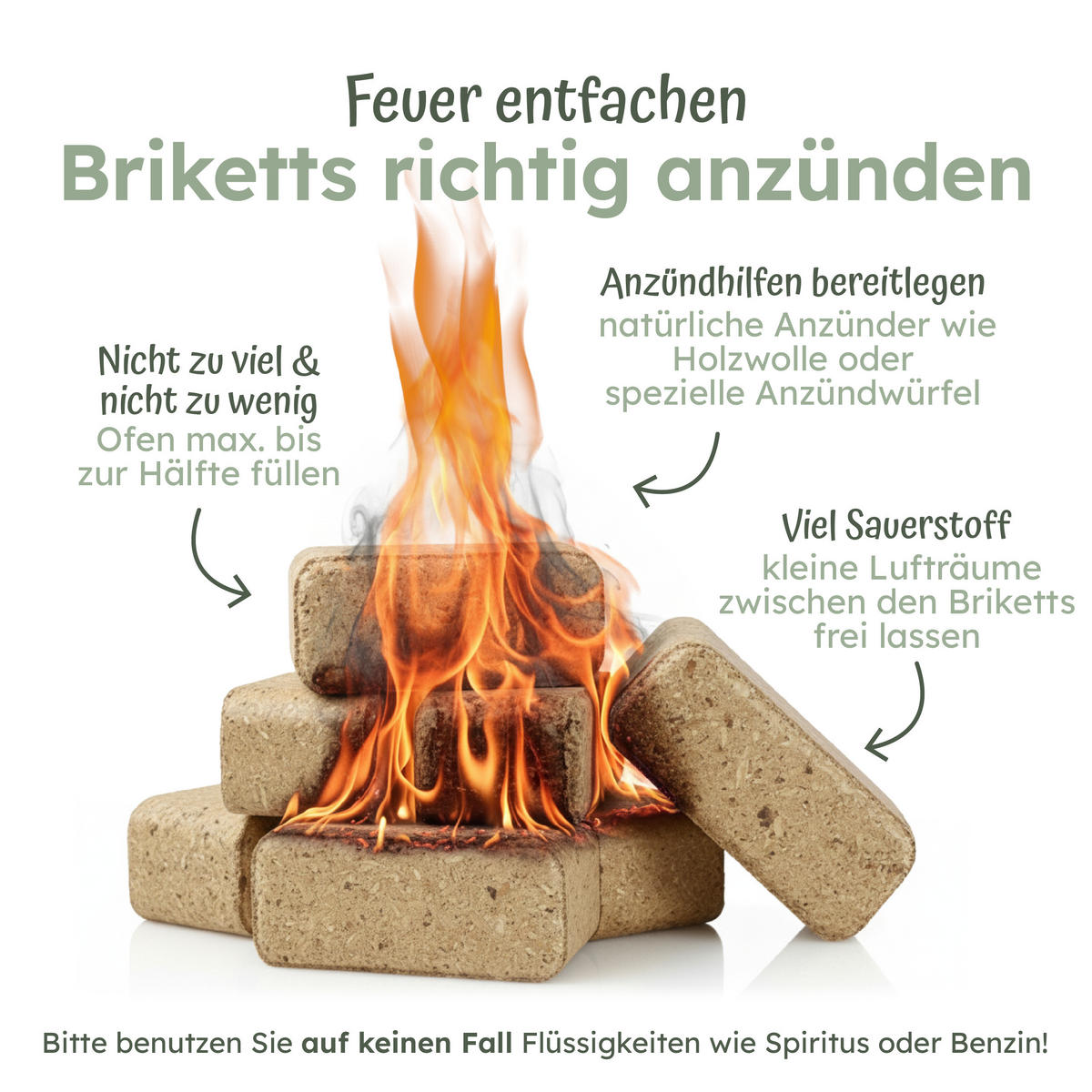 HOLZBIRIKETTS Forstglut 10kg - Naturfarben, Holzwerkstoff (19/37cm) - Moorland