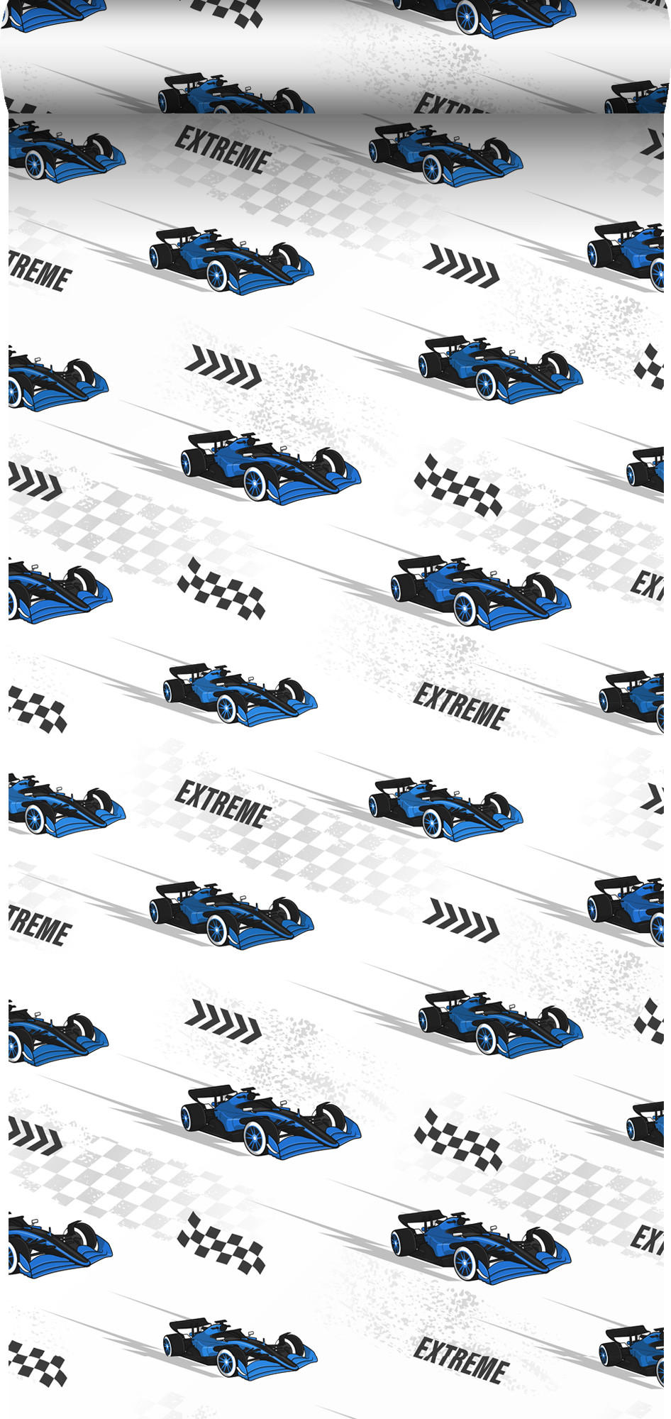 TAPETE Rennwagen 50 x 900 cm - Blau, Papier (50/0.1cm) - Sanders & Sanders