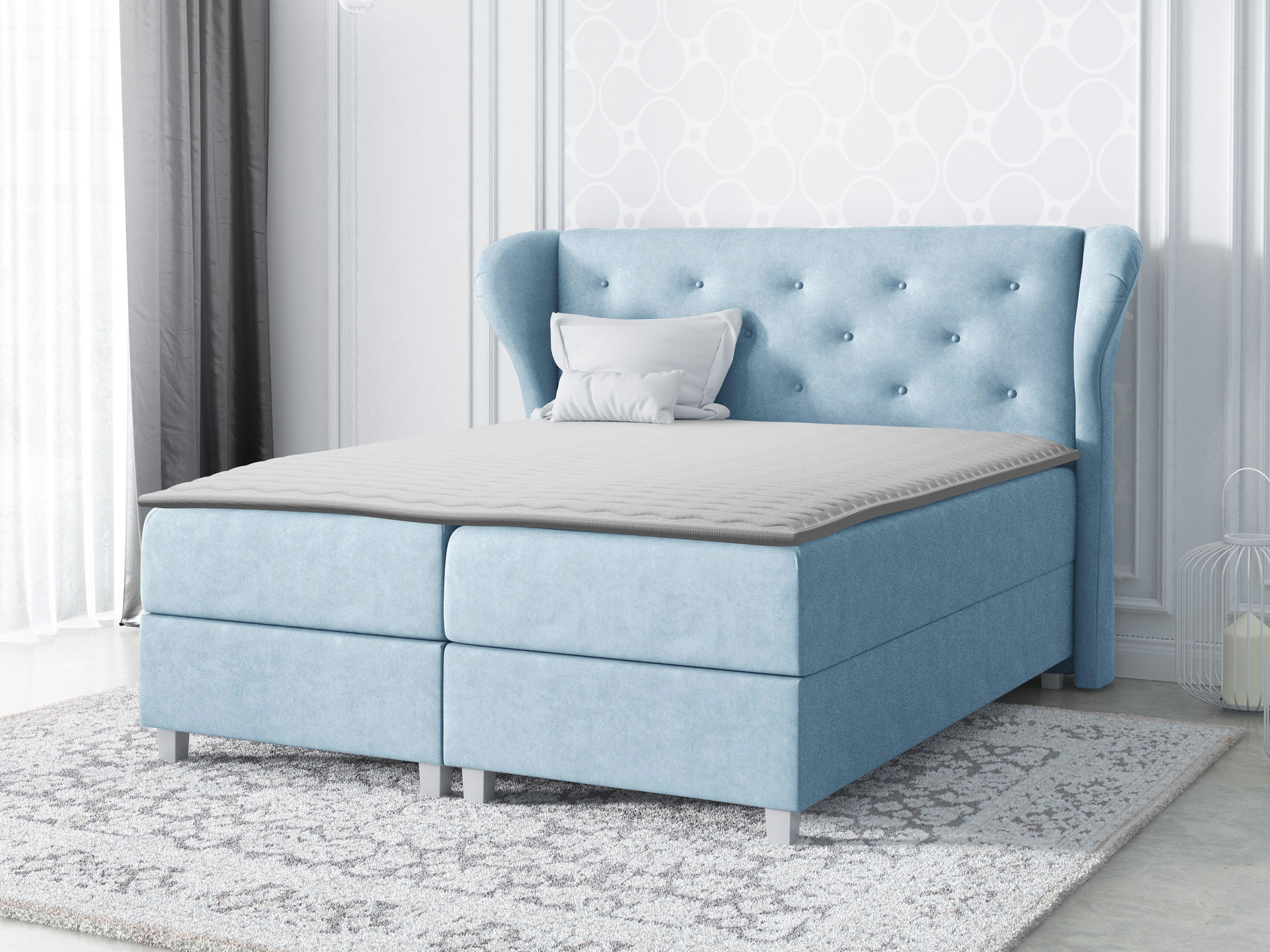 BOXBETT Bakarat - Blau, Holz (120/200cm) - MIRJAN24