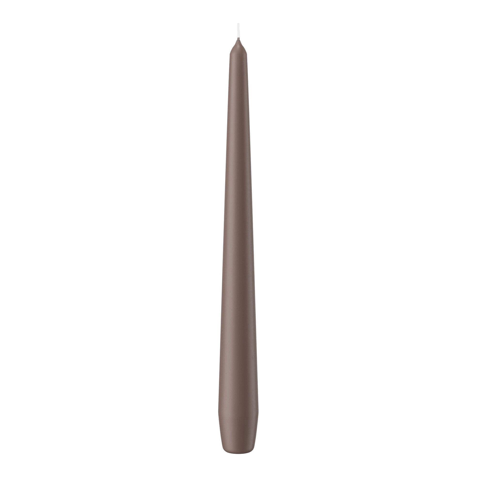 SPITZKERZEN (konische Kerzen) Taupe 250 x Ø 25 mm, 12 Stück - Taupe, Paraffin (2.5/25/25cm) - Wiedemann Kerzen