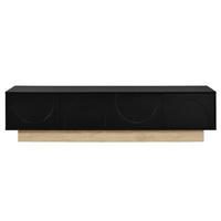 TV-LOWBOARD holzoptik & geschwungenes design - Schwarz, Holzwerkstoff (175/41.5/40cm) - Urban Meuble