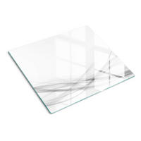 GLASPLATTE 60x52 cm Abstrakte Wellen - Weiß, Glas (60/0.4/52cm) - TULUP